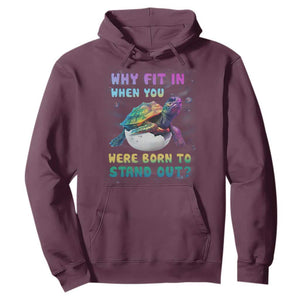 Turtle Autism Acceptance Hoodie Why Fit In When You Were Born To Stand Out TS02 Maroon Printyourwear