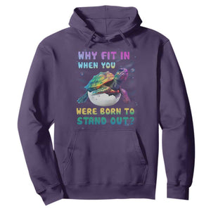 Turtle Autism Acceptance Hoodie Why Fit In When You Were Born To Stand Out TS02 Purple Printyourwear