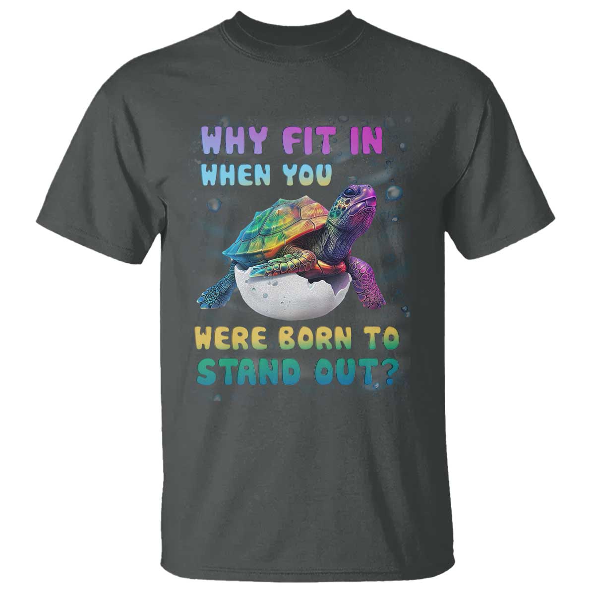 Turtle Autism Acceptance T Shirt Why Fit In When You Were Born To Stand Out TS02 Dark Heather Printyourwear