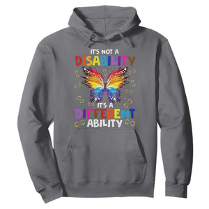 Butterfly Autism Hoodie It's Not A Disability It's A Different Ability Spectrum Rainbow Infinity TS02 Charcoal Printyourwear