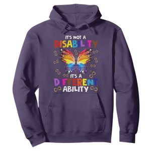Butterfly Autism Hoodie It's Not A Disability It's A Different Ability Spectrum Rainbow Infinity TS02 Purple Printyourwear