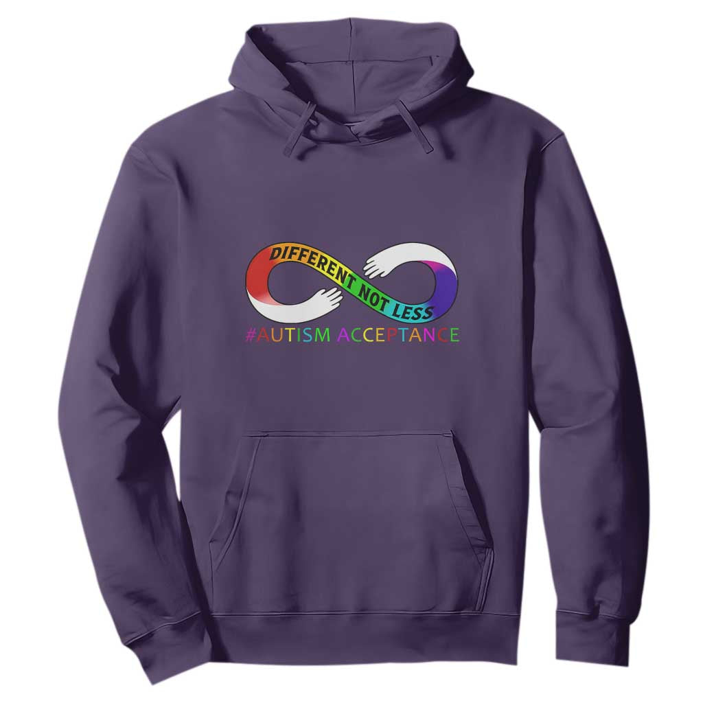 Autism Acceptance Hoodie Different Not Less Spectrum Rainbow Infinity TS02 Purple Printyourwear