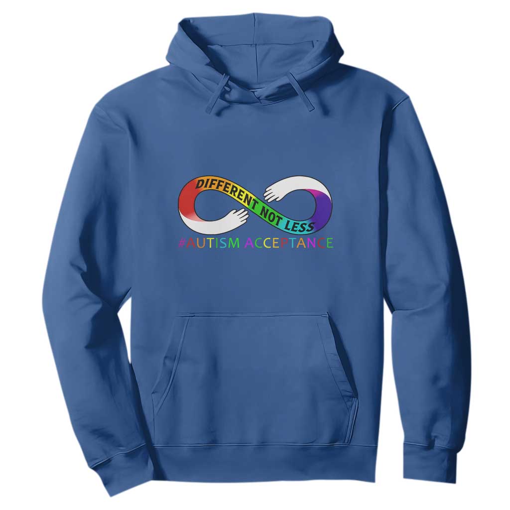 Autism Acceptance Hoodie Different Not Less Spectrum Rainbow Infinity TS02 Royal Blue Printyourwear