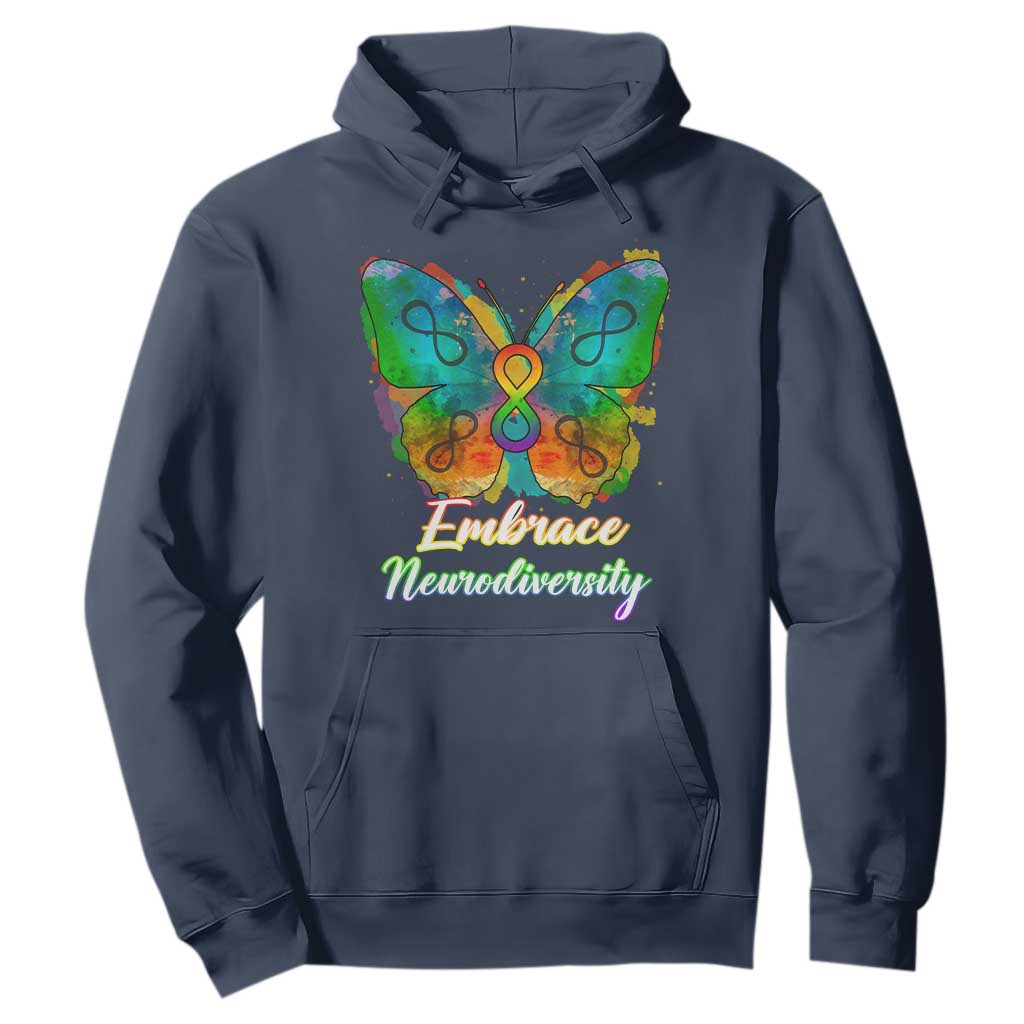 Autism Acceptance Hoodie Embrace Neurodiversity Rainbow Spectrum TS02 Navy Printyourwear