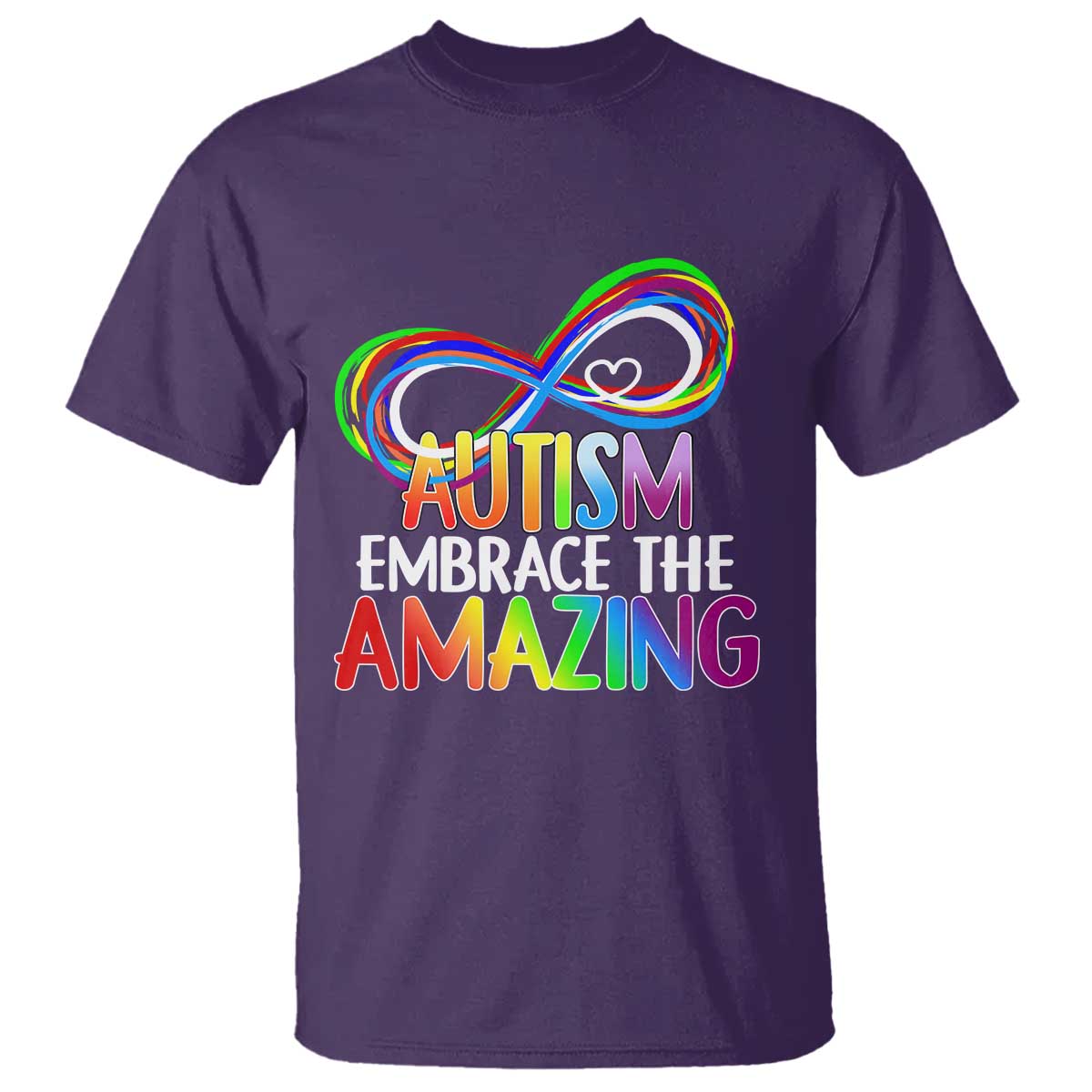 Autism Acceptance T Shirt Embrace The Amazing Spectrum Rainbow Infinity Symbol TS02 Purple Printyourwear