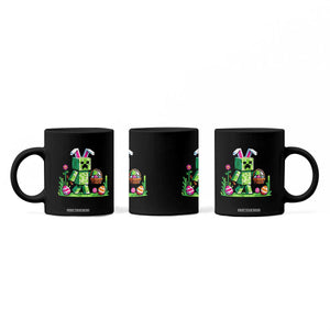Pixel Easter Bunny Gamer Parody Graphic Coffee Mug Funny Block Style Rabbit with Eggs Basket Gaming Humor Gift TS02 Print Your Wear