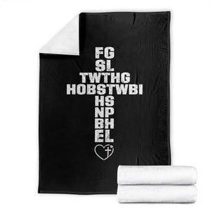 For God So Loved The World John 3 16 Acronym Christian Cross Throw Blanket Faith Statement Inspirational Religious Gift TS02 Black Print Your Wear