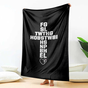 For God So Loved The World John 3 16 Acronym Christian Cross Throw Blanket Faith Statement Inspirational Religious Gift TS02 Print Your Wear