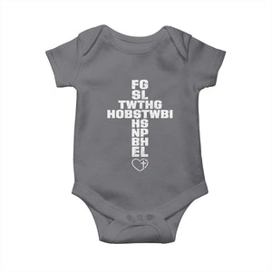 For God So Loved The World John 3 16 Acronym Christian Cross Baby Onesie Faith Statement Inspirational Religious Gift TS02 Charcoal Print Your Wear