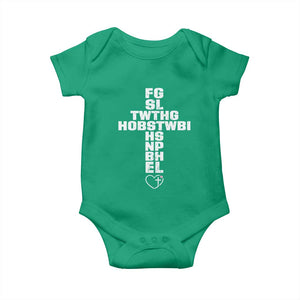For God So Loved The World John 3 16 Acronym Christian Cross Baby Onesie Faith Statement Inspirational Religious Gift TS02 Irish Green Print Your Wear