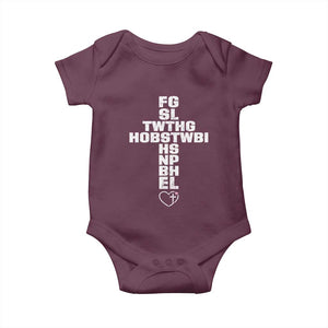 For God So Loved The World John 3 16 Acronym Christian Cross Baby Onesie Faith Statement Inspirational Religious Gift TS02 Maroon Print Your Wear