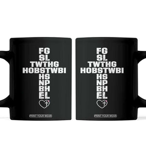 For God So Loved The World John 3 16 Acronym Christian Cross Coffee Mug Faith Statement Inspirational Religious Gift TS02 Black Print Your Wear