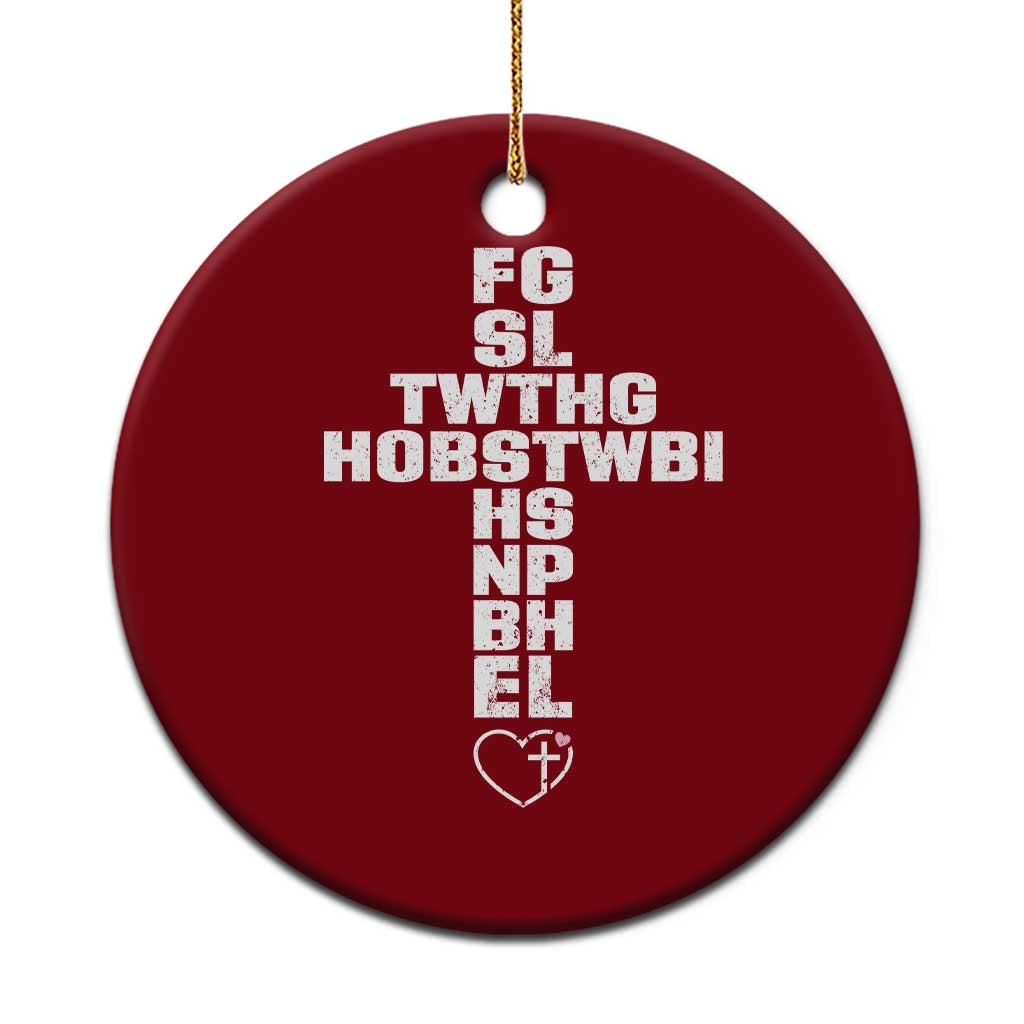 For God So Loved The World John 3 16 Acronym Christian Cross Ceramic Ornament Faith Statement Inspirational Religious Gift TS02 1pc Red Print Your Wear