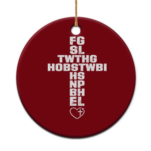 For God So Loved The World John 3 16 Acronym Christian Cross Ceramic Ornament Faith Statement Inspirational Religious Gift TS02 1pc Red Print Your Wear