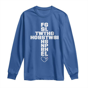 For God So Loved The World John 3 16 Acronym Christian Cross Long Sleeve Shirt Faith Statement Inspirational Religious Gift TS02 Royal Blue Print Your Wear