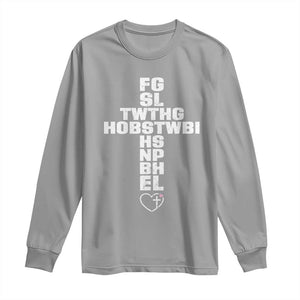 For God So Loved The World John 3 16 Acronym Christian Cross Long Sleeve Shirt Faith Statement Inspirational Religious Gift TS02 Sport Gray Print Your Wear