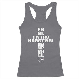 For God So Loved The World John 3 16 Acronym Christian Cross Racerback Tank Top Faith Statement Inspirational Religious Gift TS02 Charcoal Print Your Wear