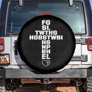 For God So Loved The World John 3 16 Acronym Christian Cross Spare Tire Cover Faith Statement Inspirational Religious Gift TS02 No hole Black Print Your Wear