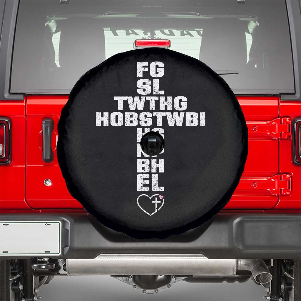 For God So Loved The World John 3 16 Acronym Christian Cross Spare Tire Cover Faith Statement Inspirational Religious Gift TS02 Black Print Your Wear