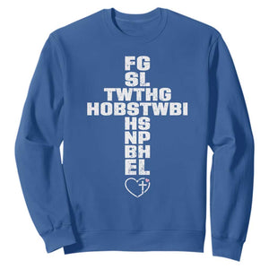 For God So Loved The World John 3 16 Acronym Christian Cross Sweatshirt Faith Statement Inspirational Religious Gift TS02 Royal Blue Print Your Wear