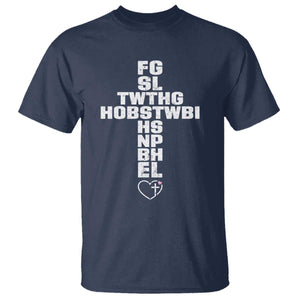 For God So Loved The World John 3 16 Acronym Christian Cross T Shirt Faith Statement Inspirational Religious Gift TS02 Navy Print Your Wear
