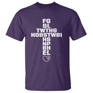 For God So Loved The World John 3 16 Acronym Christian Cross T Shirt Faith Statement Inspirational Religious Gift TS02 Purple Print Your Wear