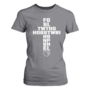 For God So Loved The World John 3 16 Acronym Christian Cross T Shirt For Women Faith Statement Inspirational Religious Gift TS02 Charcoal Print Your Wear