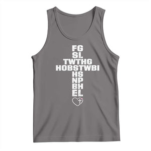 For God So Loved The World John 3 16 Acronym Christian Cross Tank Top Faith Statement Inspirational Religious Gift TS02 Deep Heather Print Your Wear