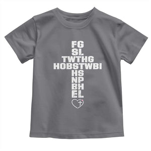 For God So Loved The World John 3 16 Acronym Christian Cross Toddler T Shirt Faith Statement Inspirational Religious Gift TS02 Charcoal Print Your Wear