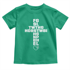 For God So Loved The World John 3 16 Acronym Christian Cross Toddler T Shirt Faith Statement Inspirational Religious Gift TS02 Irish Green Print Your Wear
