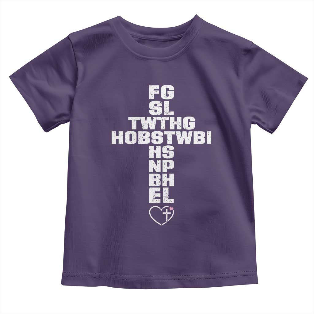 For God So Loved The World John 3 16 Acronym Christian Cross Toddler T Shirt Faith Statement Inspirational Religious Gift TS02 Purple Print Your Wear