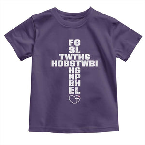 For God So Loved The World John 3 16 Acronym Christian Cross Toddler T Shirt Faith Statement Inspirational Religious Gift TS02 Purple Print Your Wear