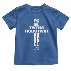 For God So Loved The World John 3 16 Acronym Christian Cross Toddler T Shirt Faith Statement Inspirational Religious Gift TS02 Royal Blue Print Your Wear