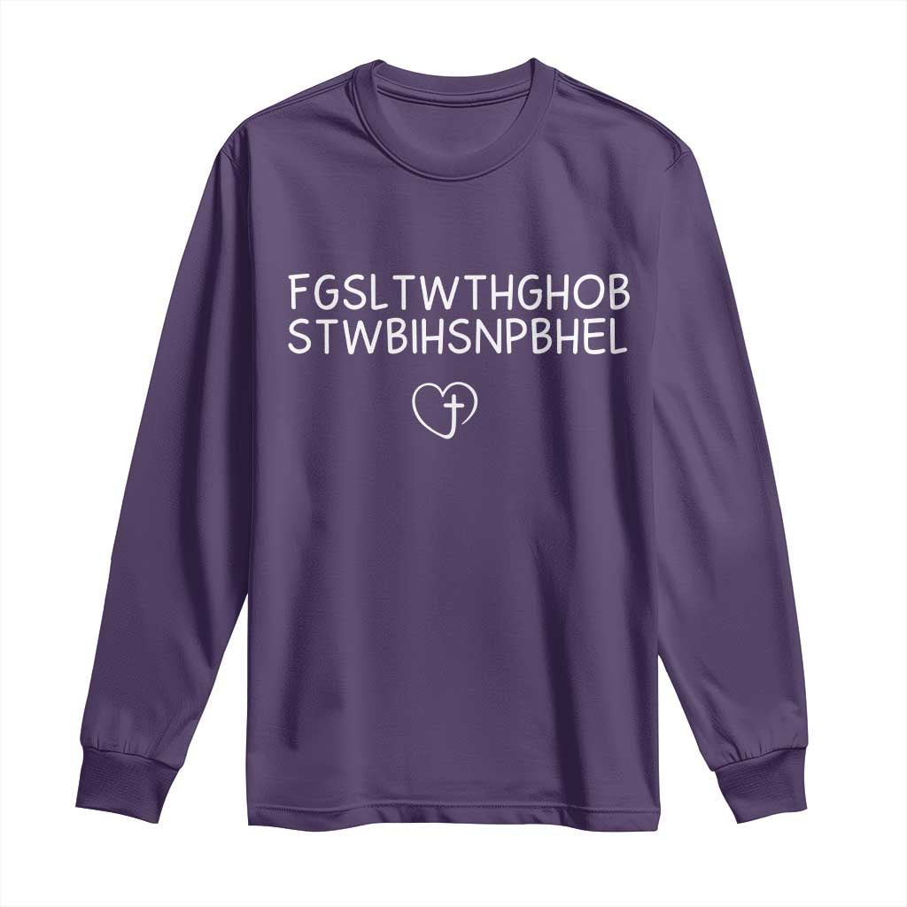 For God So Loved The World John 3 16 Christian Acronym Long Sleeve Shirt Subtle Faith Inspirational Believer Gift TS02 Purple Print Your Wear