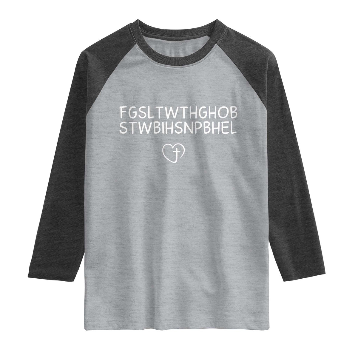For God So Loved The World John 3 16 Christian Acronym Raglan Shirt Subtle Faith Inspirational Believer Gift TS02 Heather Gray Heather Charcoal Print Your Wear