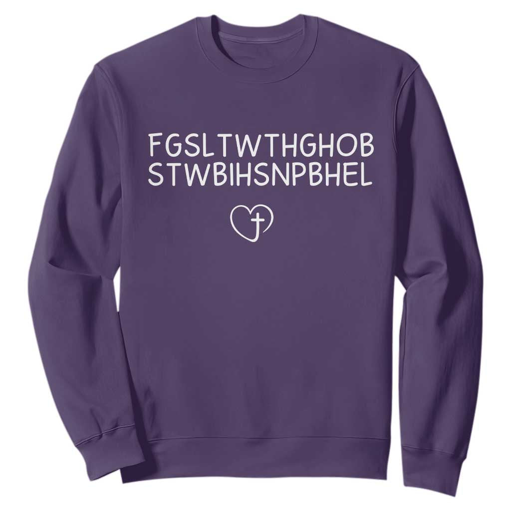For God So Loved The World John 3 16 Christian Acronym Sweatshirt Subtle Faith Inspirational Believer Gift TS02 Purple Print Your Wear