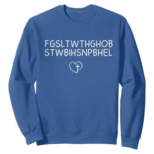 For God So Loved The World John 3 16 Christian Acronym Sweatshirt Subtle Faith Inspirational Believer Gift TS02 Royal Blue Print Your Wear