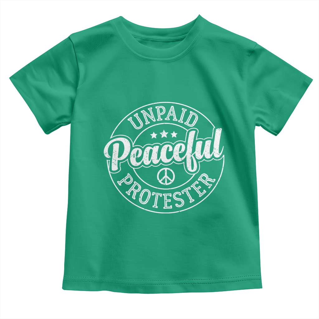 Unpaid Peaceful Protester Vintage Badge Toddler T Shirt Retro Script Typography Activist TS02 Irish Green Print Your Wear