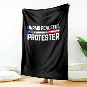 Unpaid Peaceful Protester Patriotic Stripe Throw Blanket American Flag Activist TS02 Print Your Wear