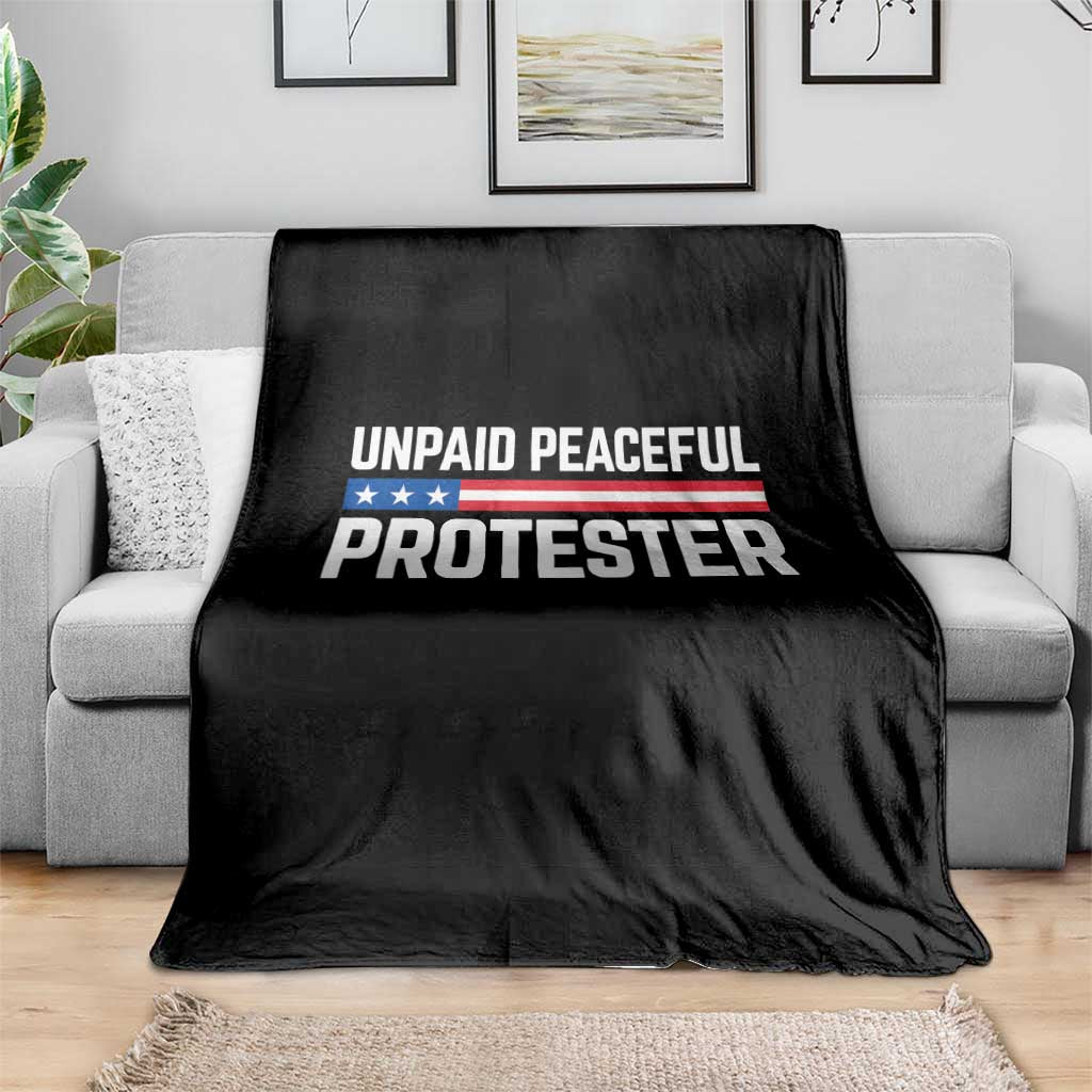 Unpaid Peaceful Protester Patriotic Stripe Throw Blanket American Flag Activist TS02 Print Your Wear