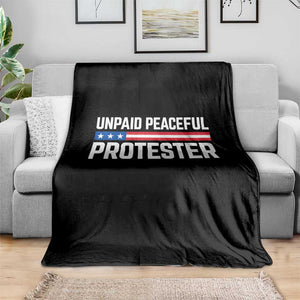 Unpaid Peaceful Protester Patriotic Stripe Throw Blanket American Flag Activist TS02 Print Your Wear