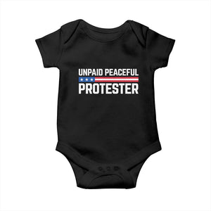 Unpaid Peaceful Protester Patriotic Stripe Baby Onesie American Flag Activist TS02 Black Print Your Wear