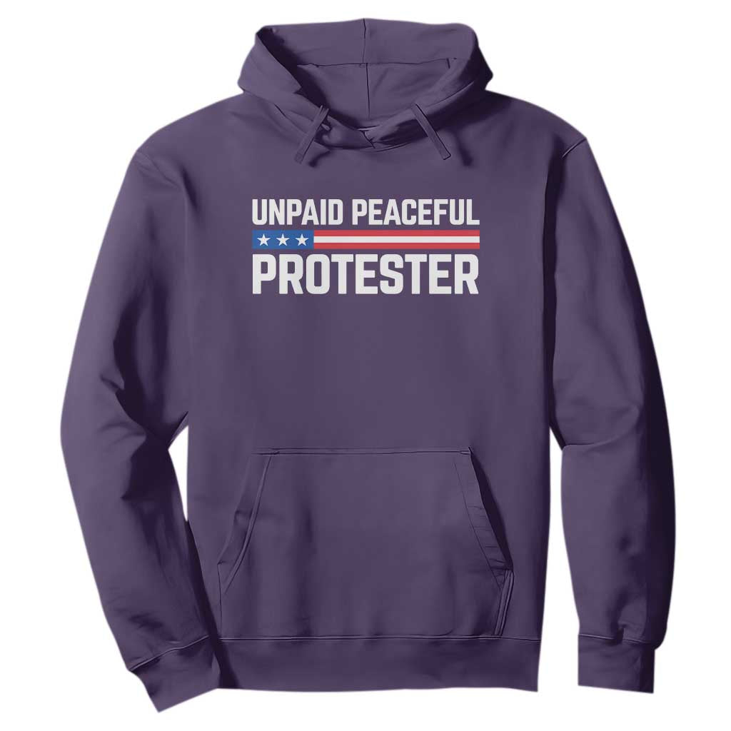 Unpaid Peaceful Protester Patriotic Stripe Hoodie American Flag Activist TS02 Purple Print Your Wear