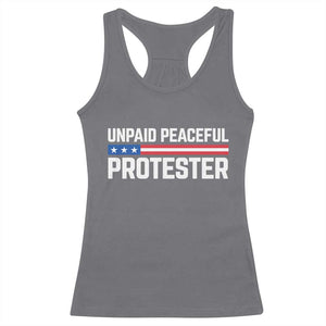 Unpaid Peaceful Protester Patriotic Stripe Racerback Tank Top American Flag Activist TS02 Charcoal Print Your Wear