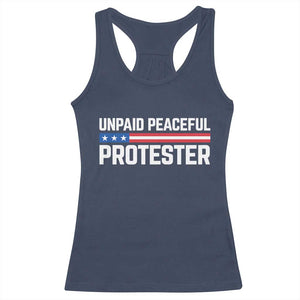 Unpaid Peaceful Protester Patriotic Stripe Racerback Tank Top American Flag Activist TS02 Navy Print Your Wear
