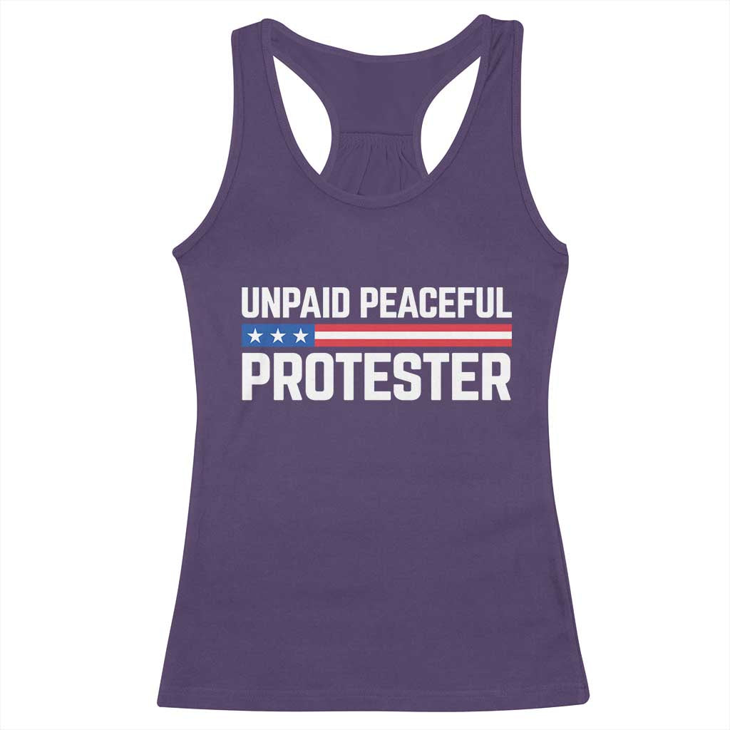 Unpaid Peaceful Protester Patriotic Stripe Racerback Tank Top American Flag Activist TS02 Purple Print Your Wear