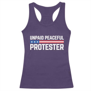 Unpaid Peaceful Protester Patriotic Stripe Racerback Tank Top American Flag Activist TS02 Purple Print Your Wear