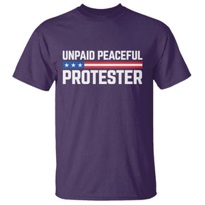Unpaid Peaceful Protester Patriotic Stripe T Shirt American Flag Activist TS02 Purple Print Your Wear