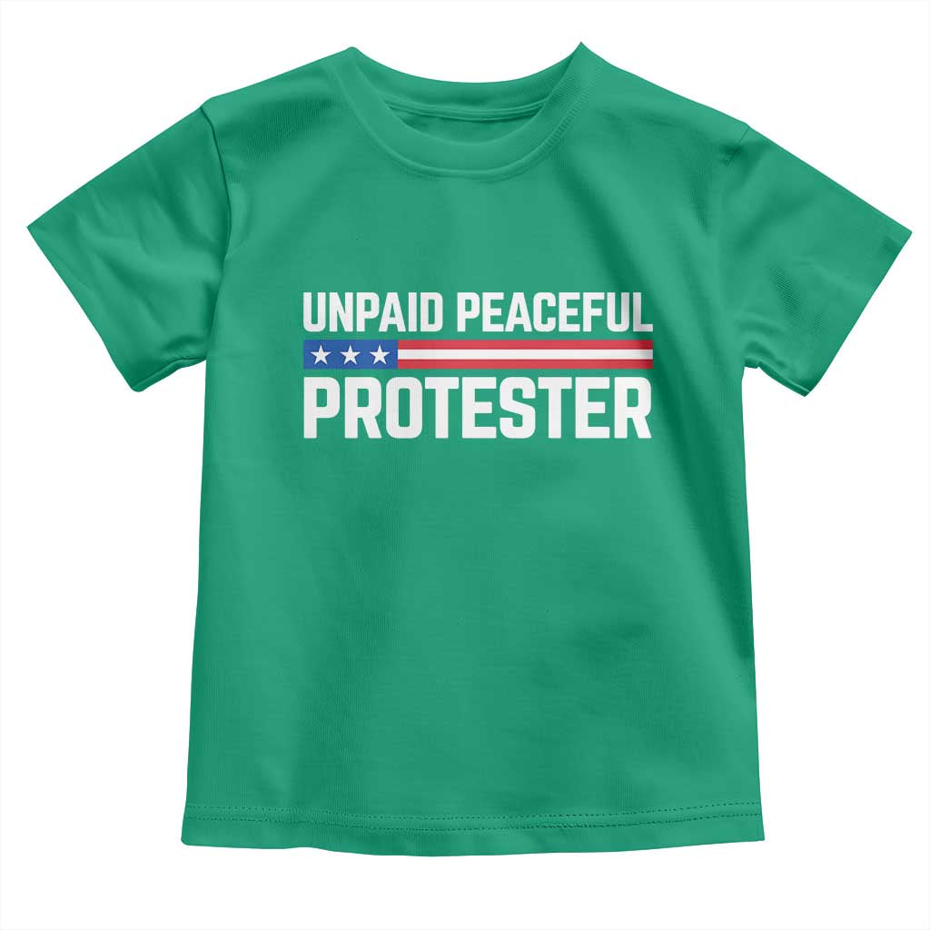 Unpaid Peaceful Protester Patriotic Stripe Toddler T Shirt American Flag Activist TS02 Irish Green Print Your Wear