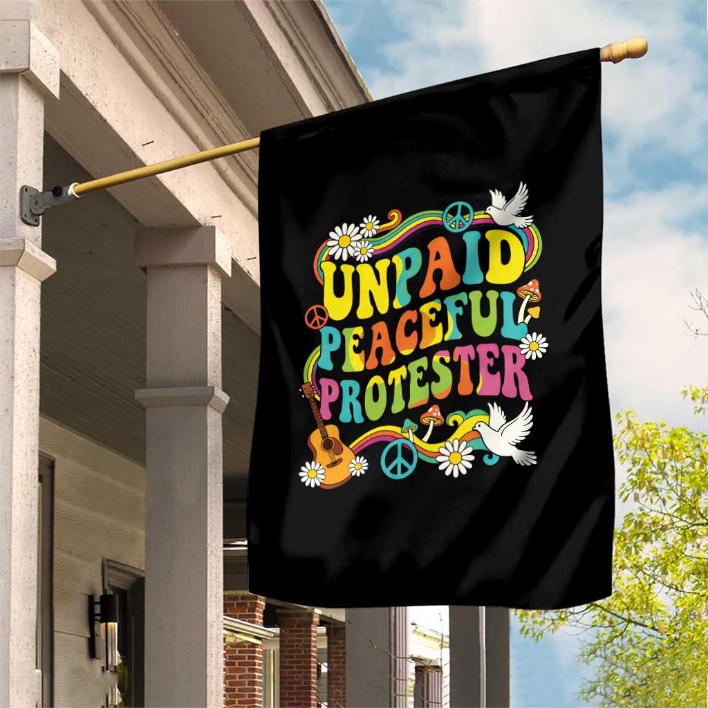 Unpaid Peaceful Protester Retro Hippie Rainbow Garden Flag Flower Power Peace Activist TS02 Print Your Wear
